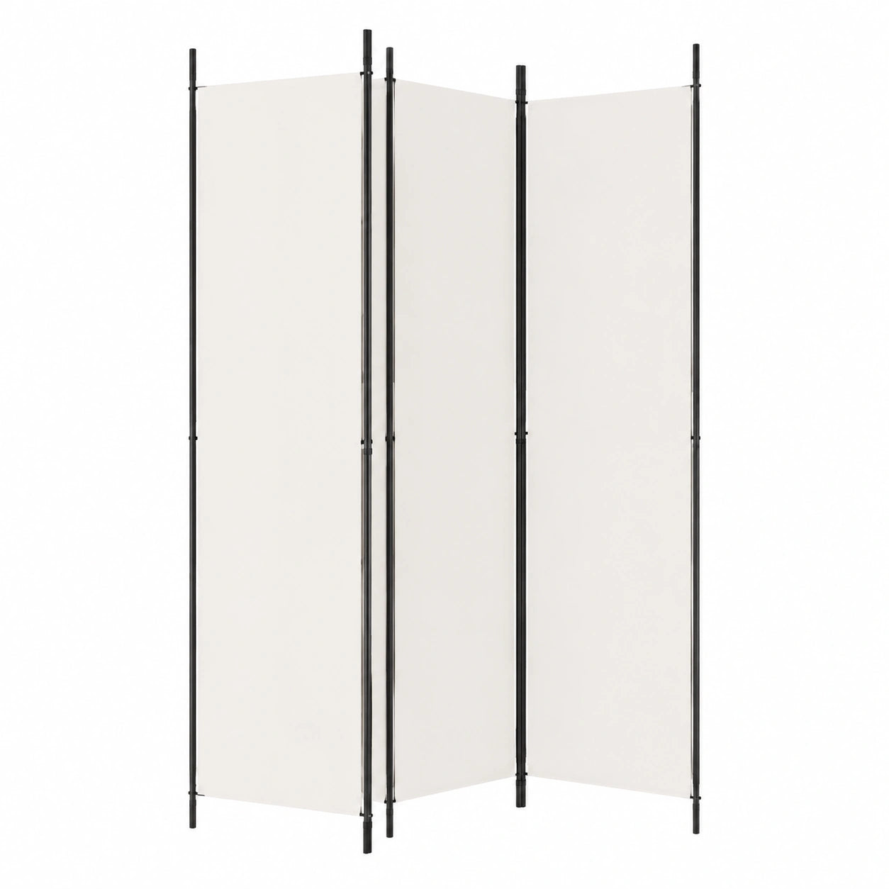 INLIFE Biombo Separador de Ambientes 4 Paneles Blanco 200x220cm