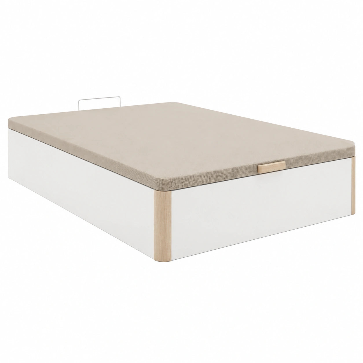 Base de Cama Abatible 90x190 cm, Gran Capacidad, Blanco y Cambrián