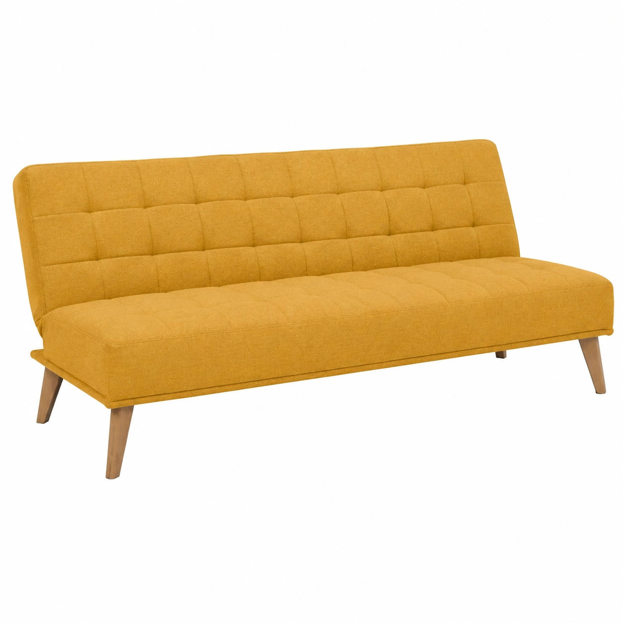 Sofá Cama SHIITO Versalles Mostaza, Diseño Elegante y Confortable, Apertura Clic-Clac, Capitoné, 189.5 x 88 x 89 cm
