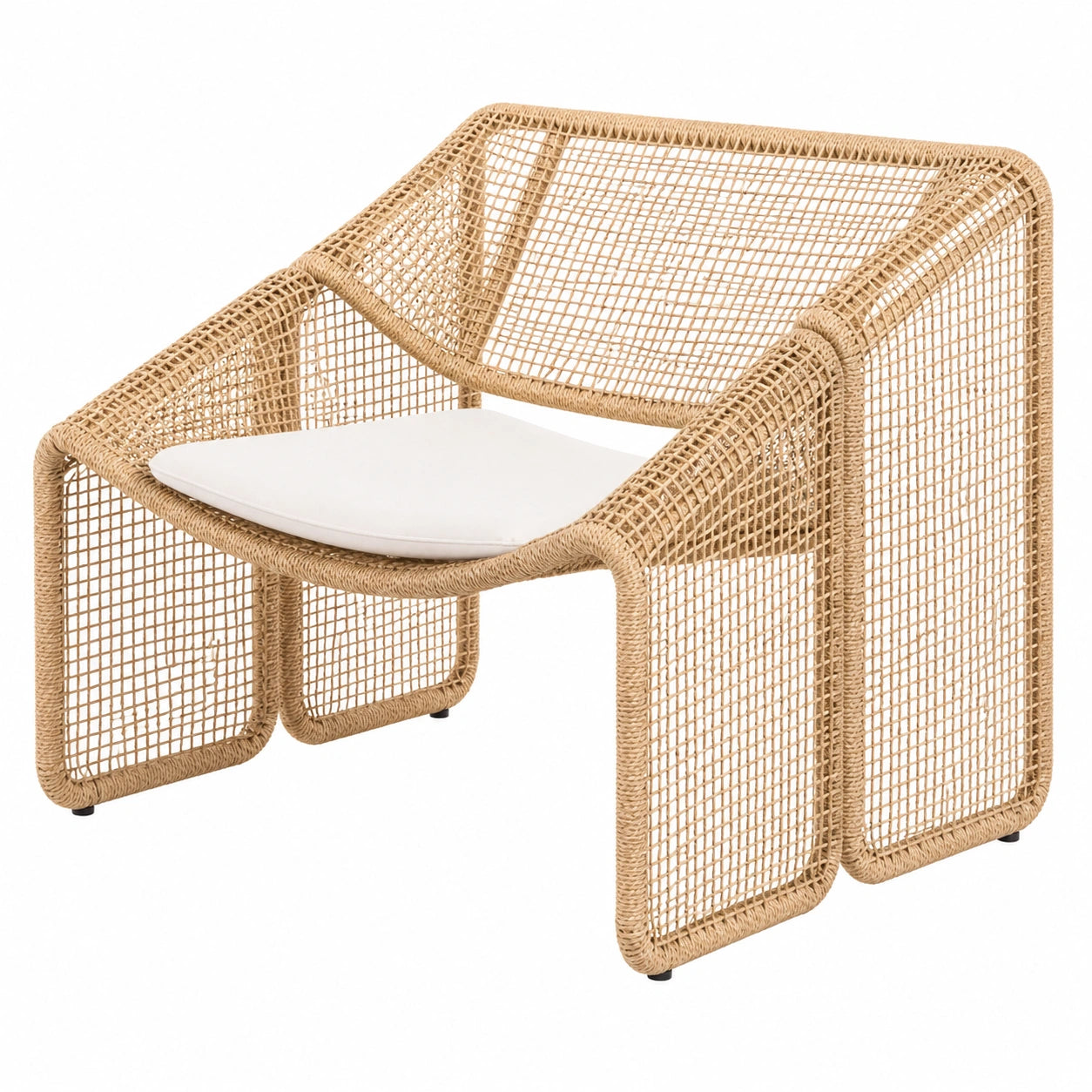 Conjunto de Muebles de Ratán para Jardín con Sofá y Mesa de Centro