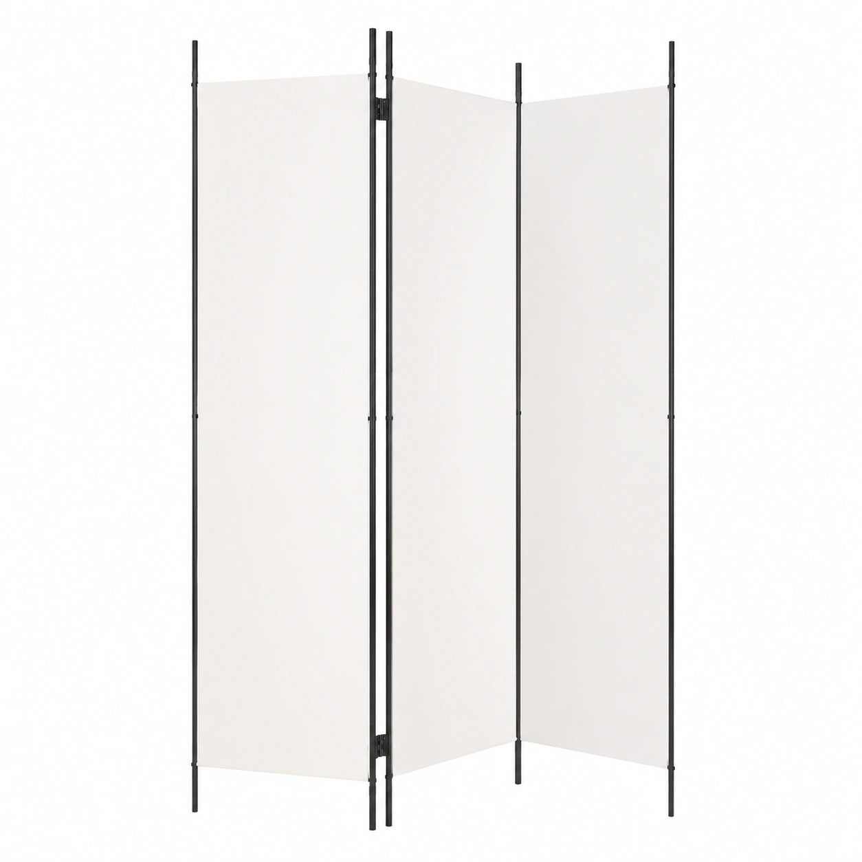 INLIFE Biombo de Tela Blanco 3 Paneles 150x220 cm para Separar Espacios