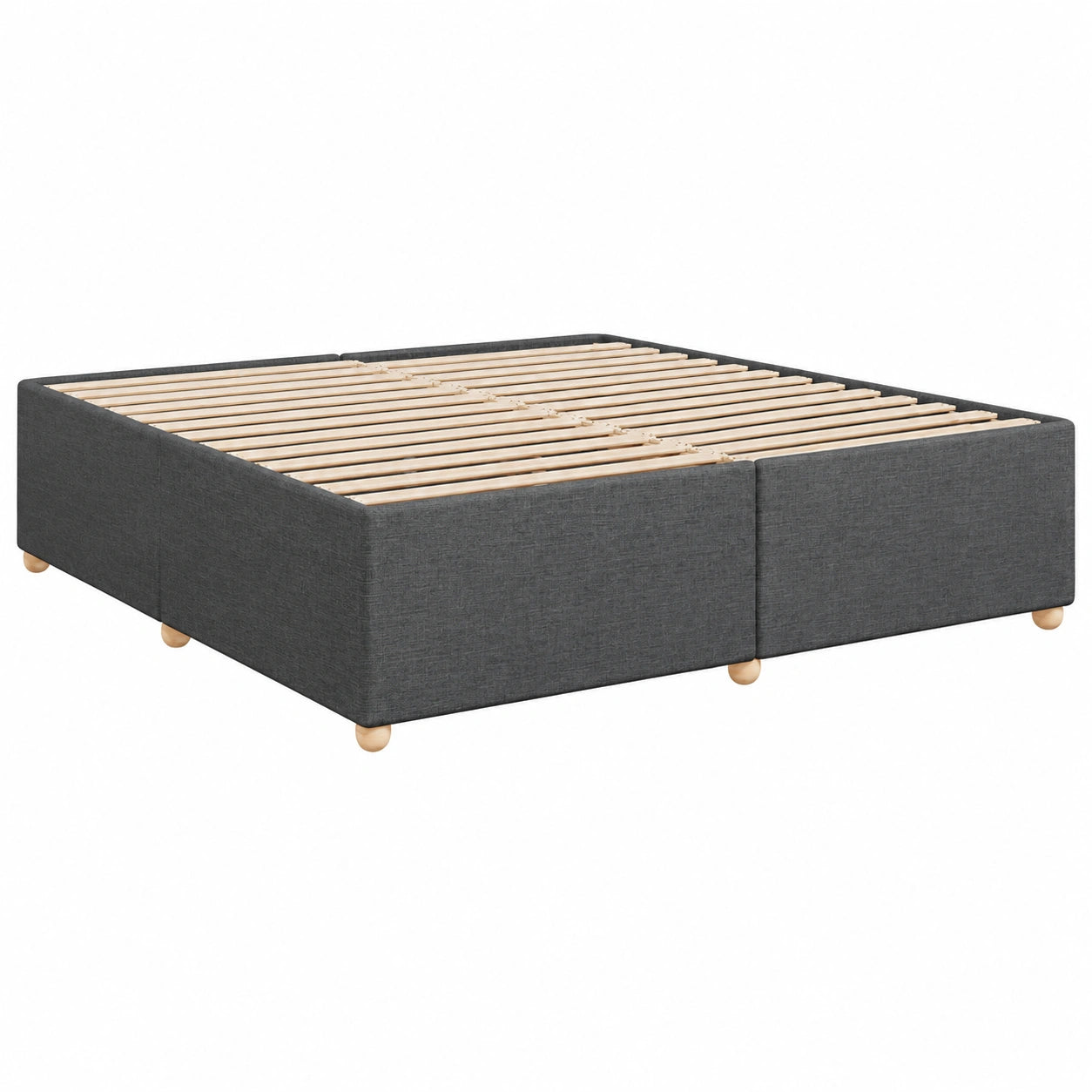 Estructura de Cama de Tela Gris Oscuro 200x200 cm para Dormitorio