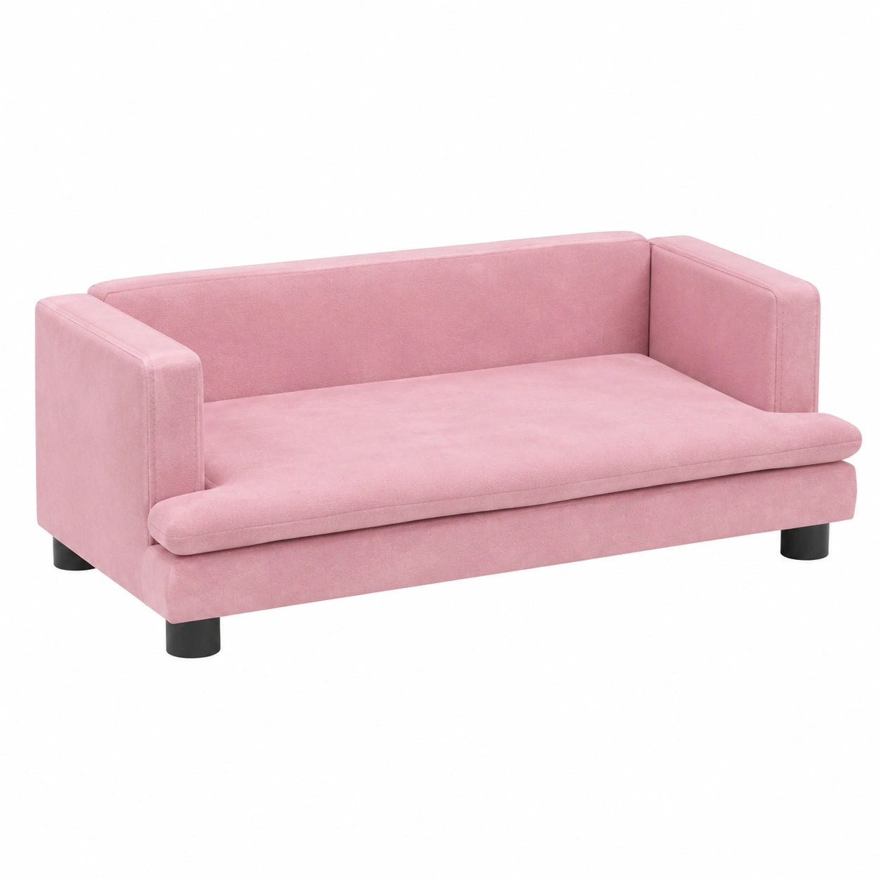 Sofá Infantil de Terciopelo Rosa para Niños, Silla Convertible en Cama 80x45x30 cm