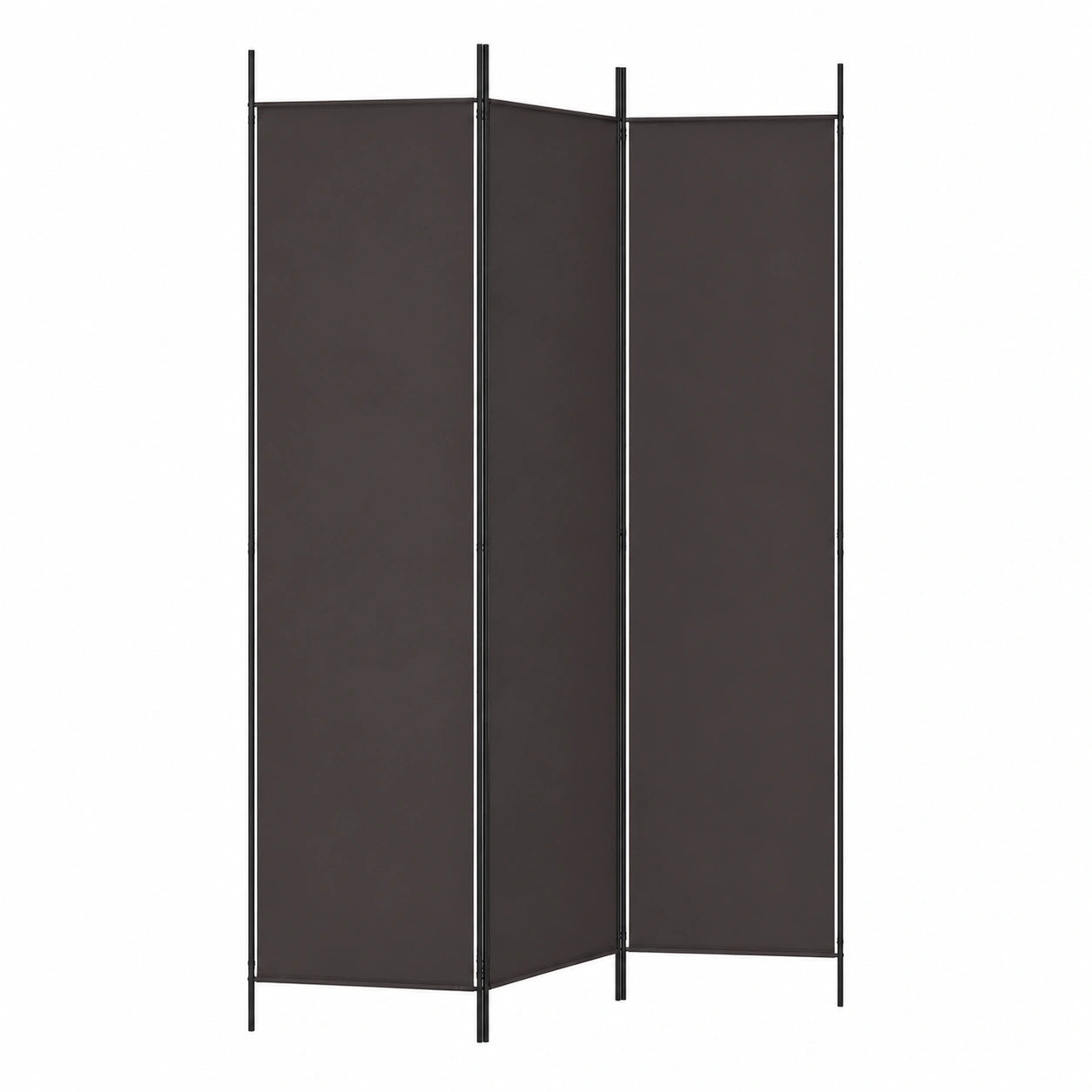 Biombo 3 Paneles Marrón 150x200 cm Tela Decorativa