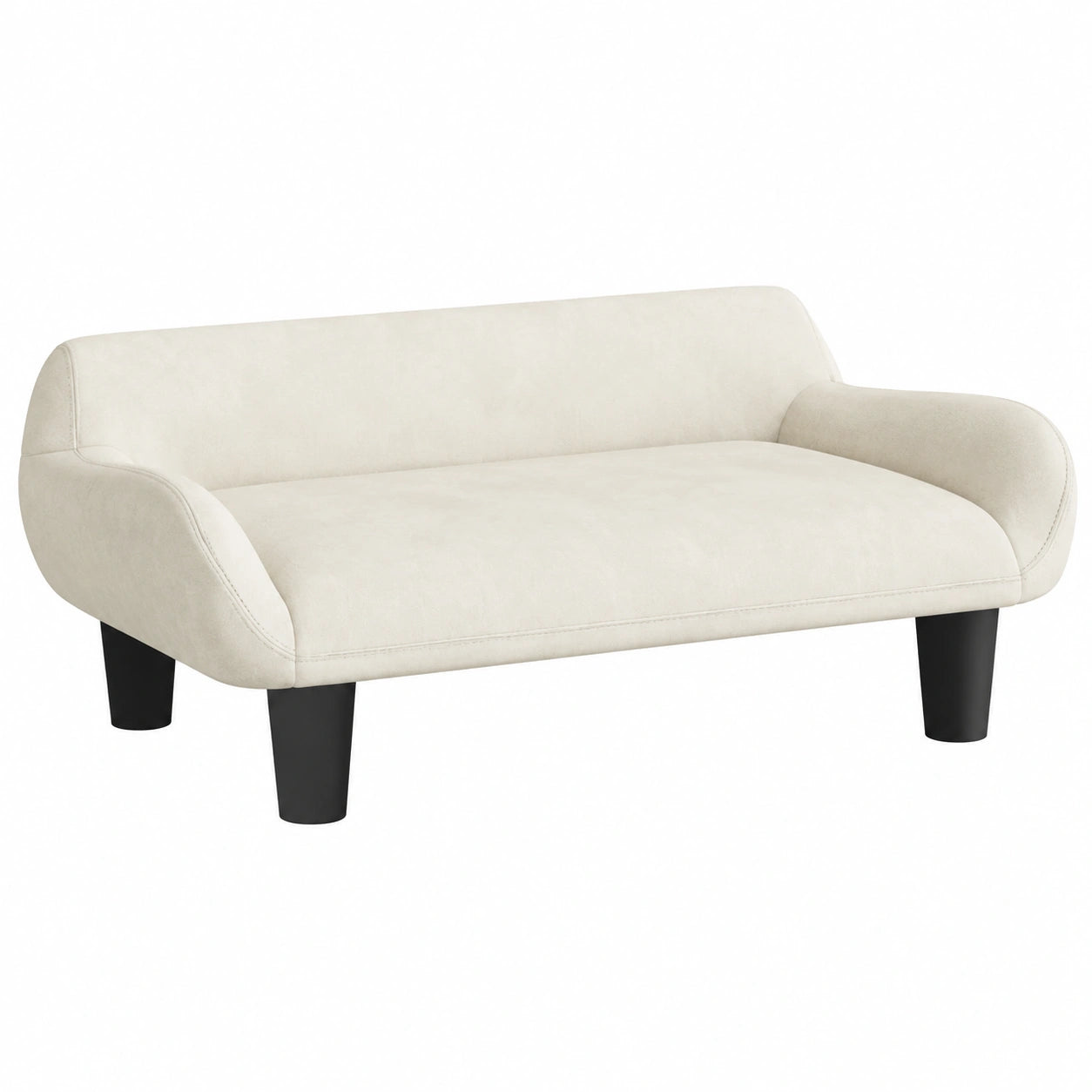 Sofá Infantil de Terciopelo Crema 70x40x24 cm - Sillón para Bebés y Niños
