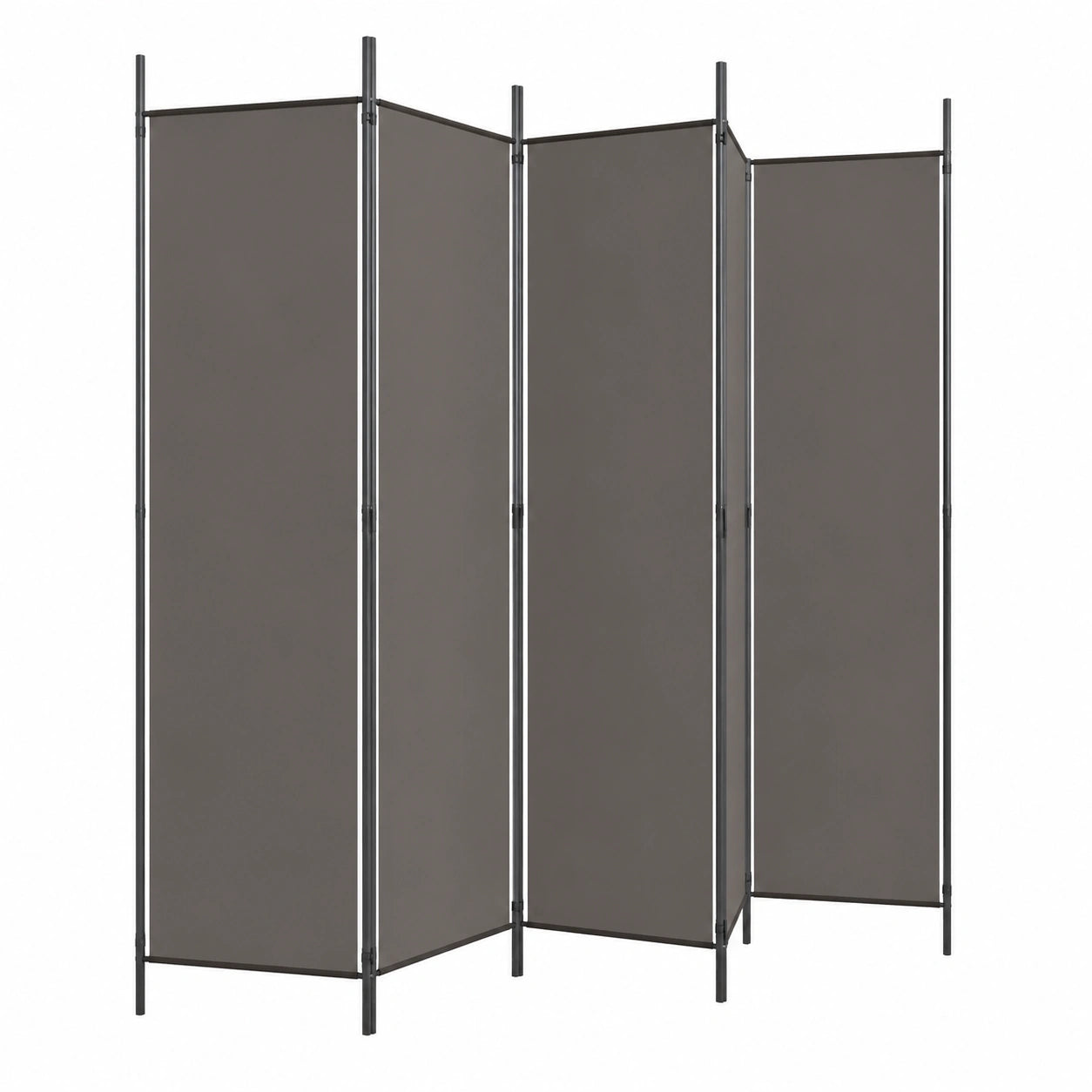 Biombo Móvil de Tela Antracita 250x200 cm, Separador de Privacidad para Interiores, Dormitorio y Oficina