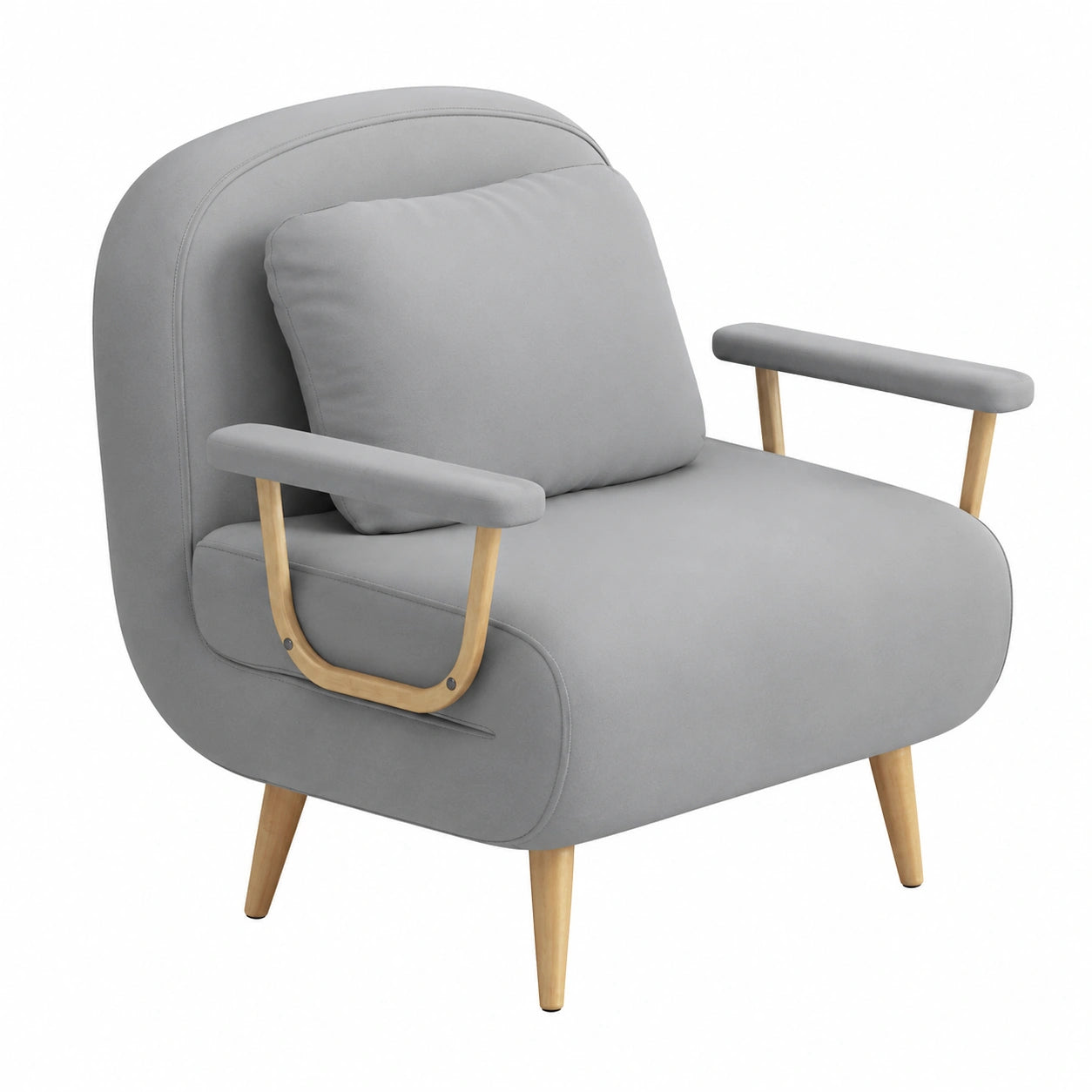 Sillón Cama Reclinable Azul con Respaldo Regulable y Colchón de Espuma 190x82x32cm