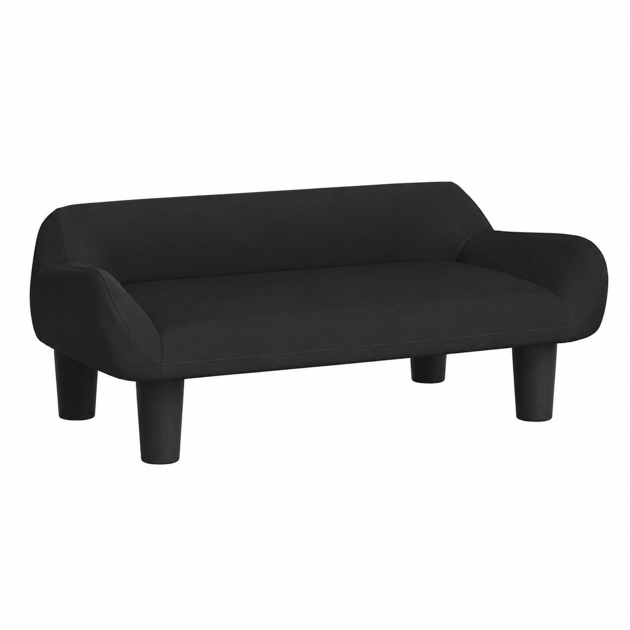 Sofá Infantil de Terciopelo Negro para Niños - Sillón y Cama 2 en 1, 70x40x24 cm