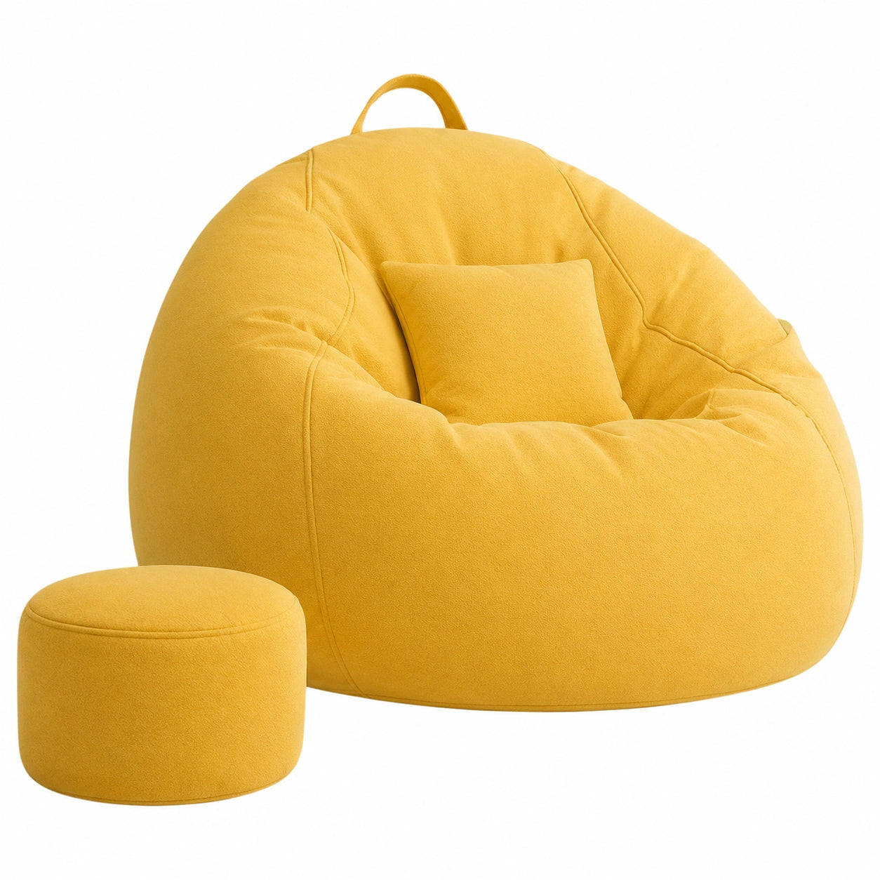 Sillón Puf Reclinable de Algodón y Lino para Dormitorio y Balcón
