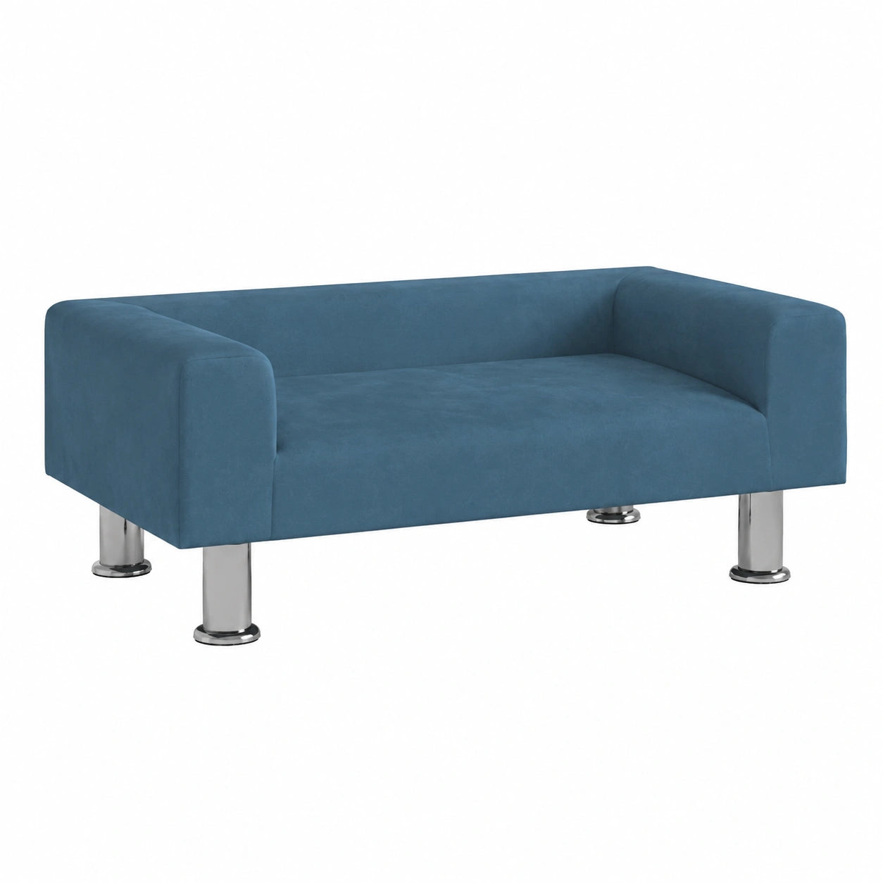 Sofá Infantil de Terciopelo Azul Convertible para Niños 70x45x26,5 cm